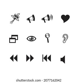 UI and UX big bold line icons kit. Vector mono line-weight on black background.