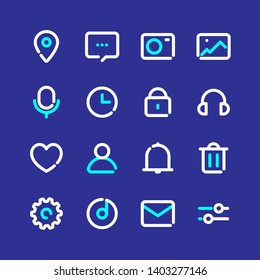 UI UX bold line icons set for web design and applications