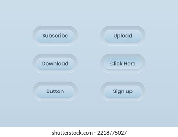 UI, UX Buttons Design Set. Trendy Soft Ui Button With Shadow