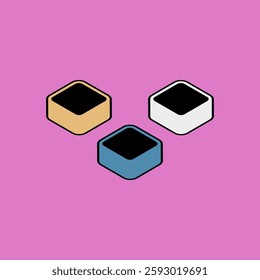 UI or UX buttons icon in isometric 3d style. Vector illustration.