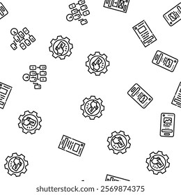 ui ux design agency user develop vector seamless pattern thin line illustration