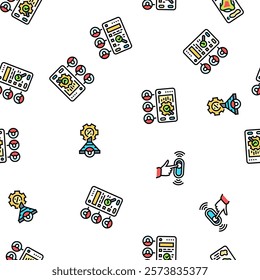 ui ux design agency user develop vector seamless pattern thin line illustration