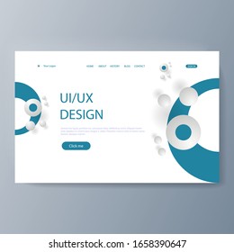Ui UX design. Design concept with character and text place. Can use for web banner, infographics, hero images. Vector illustration isolated on gradient background. Landing page template for the site