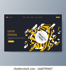 Ui UX design. Design concept with character and text place. Can use for web banner, infographics, hero images. Vector illustration isolated on gradient background. Landing page template for the site