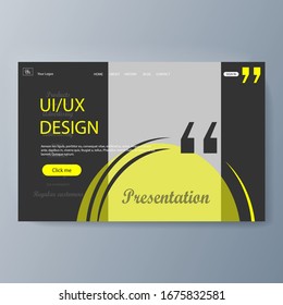 Ui UX design. Design concept with character and text place. Can use for web banner, infographics, hero images. Vector illustration isolated on gradient background. Landing page template for the site