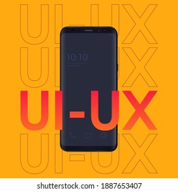 UI or UX design concept, conceptual illustration of smartphone, mobile app or website with multiple option in retro effect background- Vector Illustration.