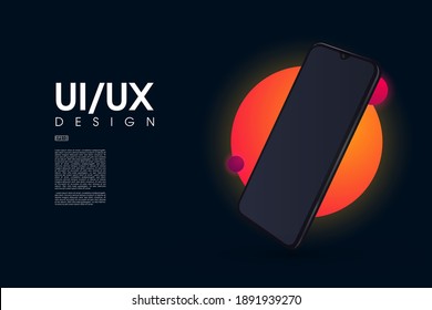 UI or UX design concept, conceptual illustration of smartphone, mobile app or website with multiple option in retro effect background- Vector Illustration.