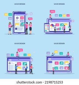 UI UX design concept, Creating an application design, content and text place, Vector illustration