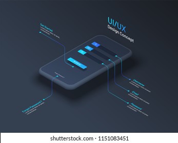 UI Or UX Design Concept With Isometric Illustration Of Smartphone With Access Or Login Window.