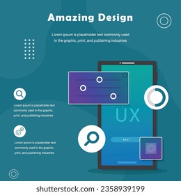 Ui Ux design elements collection representations of user experience and app interface 