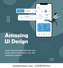 Ui Ux design elements collection representations of user experience and app interface 