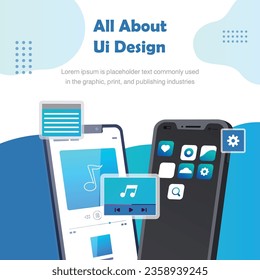 Ui Ux design elements collection representations of user experience and app interface 