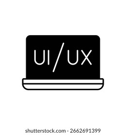 Icono de relleno de diseño de UI UX: interfaz de usuario y desarrollo de experiencia