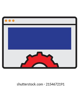 A UI UX design with gear - Icon , vector 