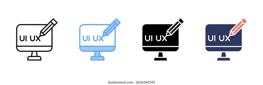 Ux Ux Design Symbolblatt mehrere Stilkollektionen