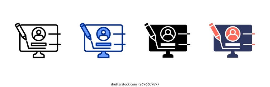 Coleção de vários estilos de folha de ícone Ux Design Ui
