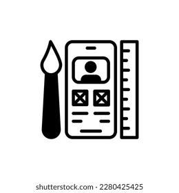 Icono de diseño de UI UX en vector. Ilustración