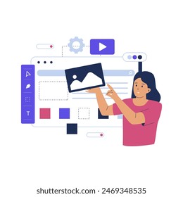 UI and UX design illustration concept. Illustration for websites, landing pages, mobile applications, posters and banners. Trendy flat vector illustration