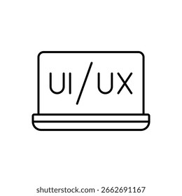 Icono de línea de diseño de UI UX: interfaz de usuario y esquema de desarrollo de experiencia