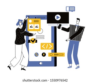 Ui UX Design Vector Illustration Concept, Suitable for web landing page, ui, mobile app, editorial design, flyer, banner, and other related occasion