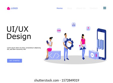 UI UX Design Vector Illustration Concept, Suitable for web landing page, ui, mobile app, editorial design, flyer, banner, and other related occasion