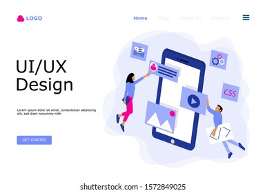 UI UX Design Vector Illustration Concept, Suitable for web landing page, ui, mobile app, editorial design, flyer, banner, and other related occasion