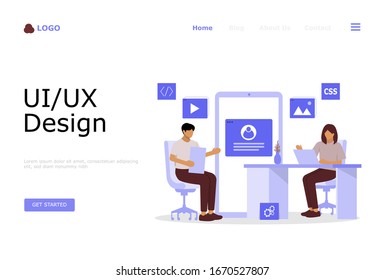 UI UX Design Vector Illustration Concept, Suitable for web landing page, ui, mobile app, editorial design, flyer, banner, and other related occasion