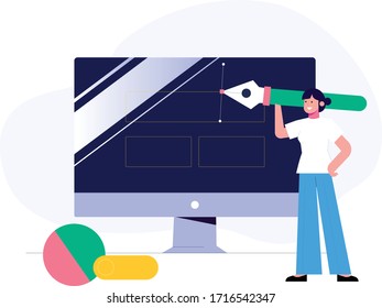 Ui UX Design Vector Illustration Concept, suitable for web landing page, user interface, mobile app, editorial design, flyer, banner and other related occasion.