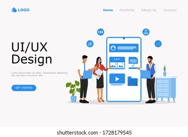 UI UX Design Vector Illustration Concept, geeignet für Web Landing Page, i, mobile App, redaktionelle Design, Flyer, Banner und andere verwandte Anlass