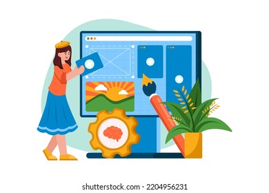 UI UX Designer Illustration concept on white background
