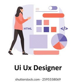Ui Ux Designer Vector illustration which can easily modify or edit


