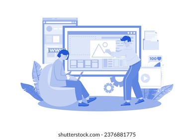 UI UX Designer working on web design