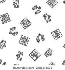 ui ux develop content research vector seamless pattern thin line illustration