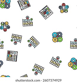 ui ux develop content research vector seamless pattern thin line illustration