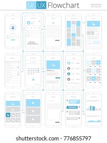 UI UX Flowchart Infographic Scheme. Vector Illustration