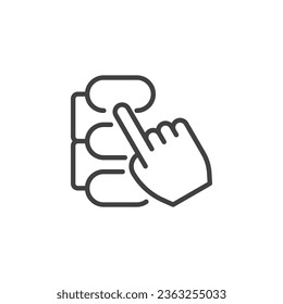 UI UX flowchart line icon. Development process linear style sign for mobile concept and web design. Usability outline vector icon. Symbol, logo illustration. Vector graphics