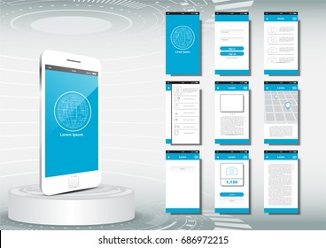 UI, UX, GUI for mobile application template