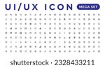 ui ux icon mega set, user interface iconset collection.