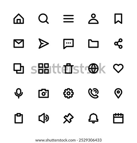 UI Ux icon pack. Essential UI icon pack. UI icon pack. Icon. Vector. 