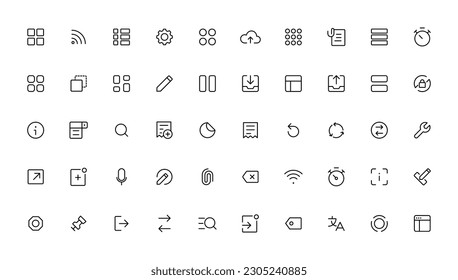 conjunto de iconos Ui ux, colección de iconos de interfaz de usuario.
