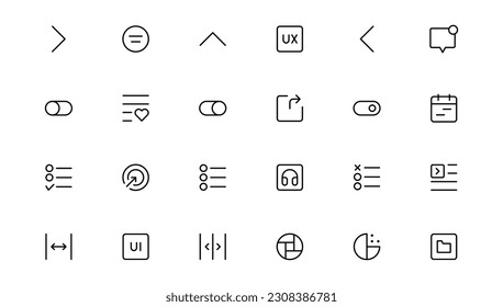 Ui ux icon set, user interface iconset collection.
