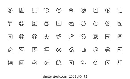 Conjunto de iconos Ui ux, icono de la interfaz de usuario iconset collection.Esquema.
