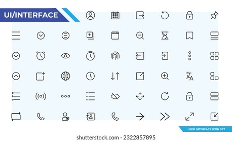 ui ux icon set, user interface iconset collection