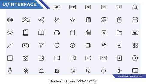 ui ux icon set, user interface iconset collection