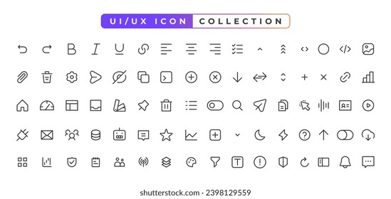 Ui ux icon set, user interface icon set collection.