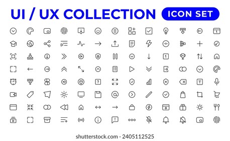 conjunto de iconos Ui ux, colección de iconos de interfaz de usuario.
