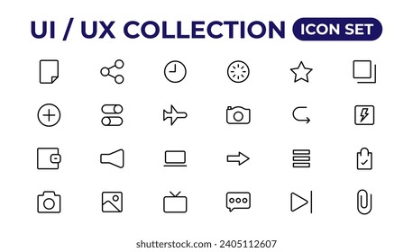 conjunto de iconos Ui ux, colección de iconos de interfaz de usuario.
