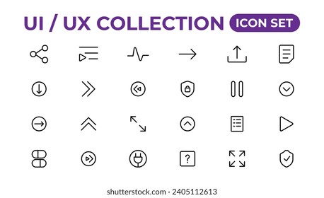 Ui ux icon set, user interface iconset collection.
