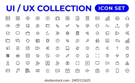 Ui ux icon set, user interface iconset collection.
