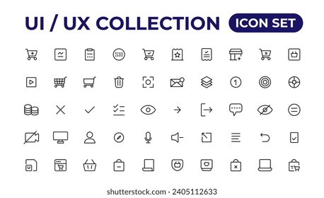 Ui ux icon set, user interface iconset collection.
